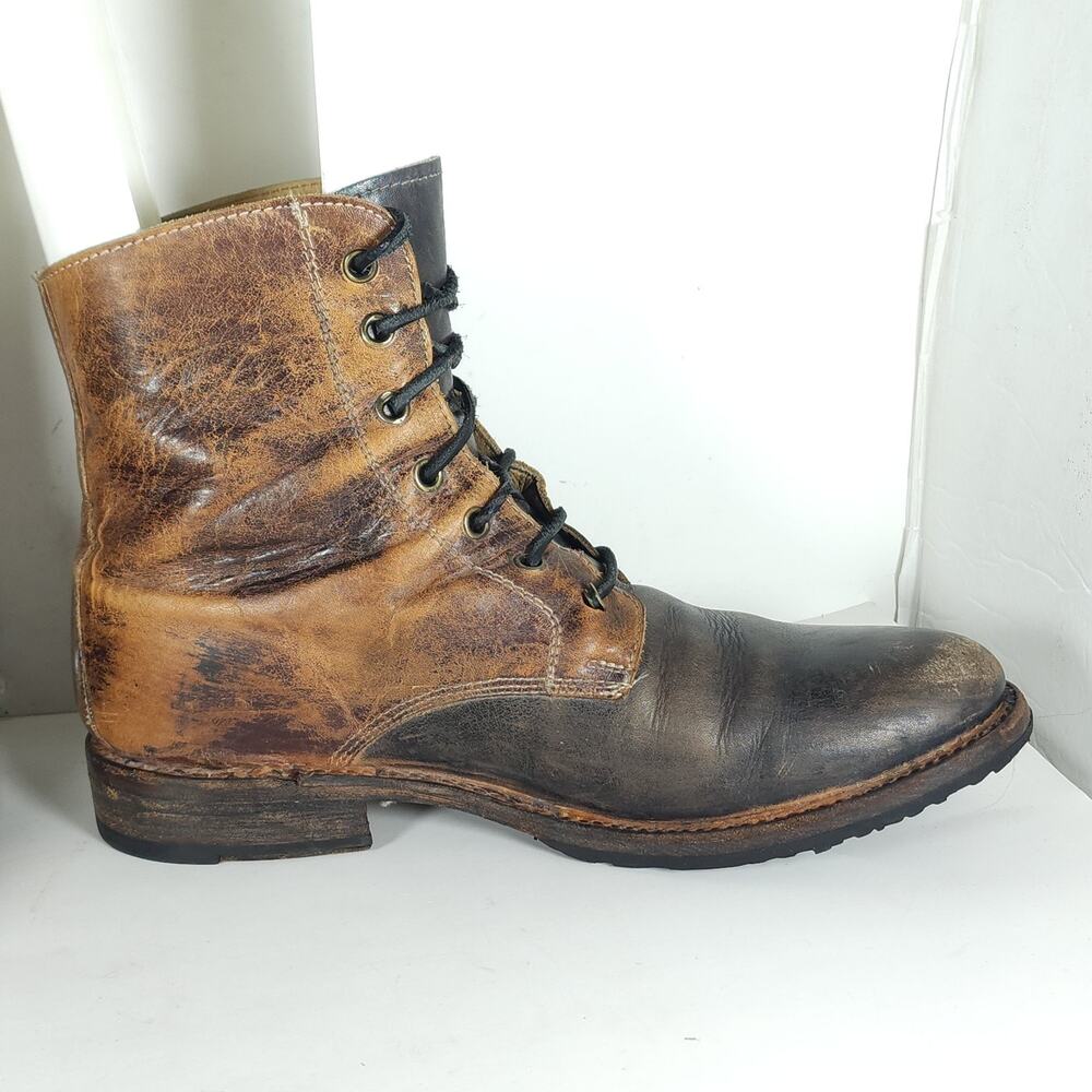 Bed Stu Protege Men's US8 Brown Leather Distressed Cap Toe Trek Combat Boots - Picture 6 of 16